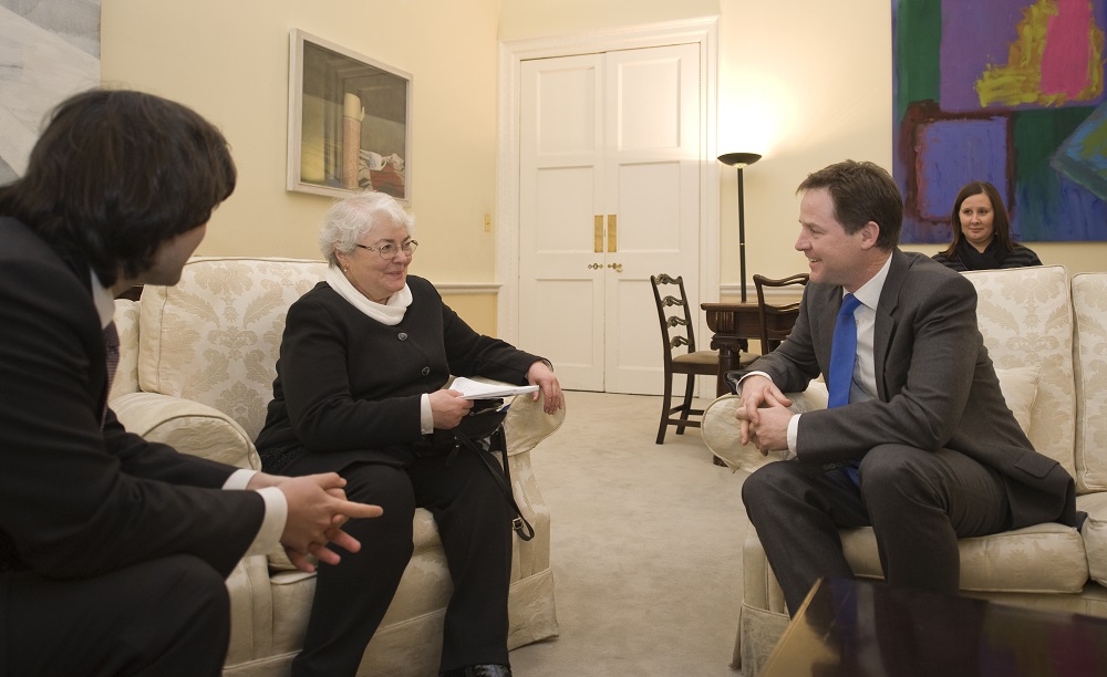 Pavel Khodorkovsky, Marina Philippovna and Nick Clegg during their meeting