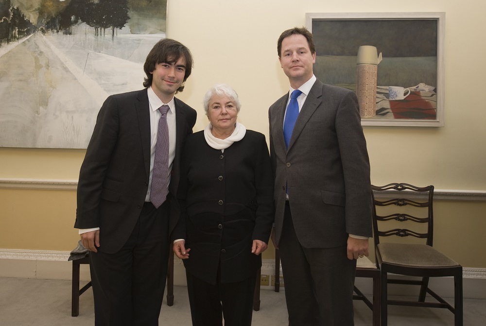 Khodorkovsky’s son Pavel, mother Marina Philippovna and UK’s Deputy Prime Minister Nick Clegg