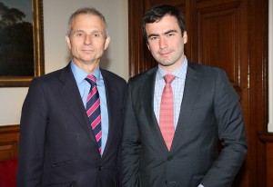 UK Minister for Europe David Lidington with Pavel Khodorkovsky in London, October 10, 2013