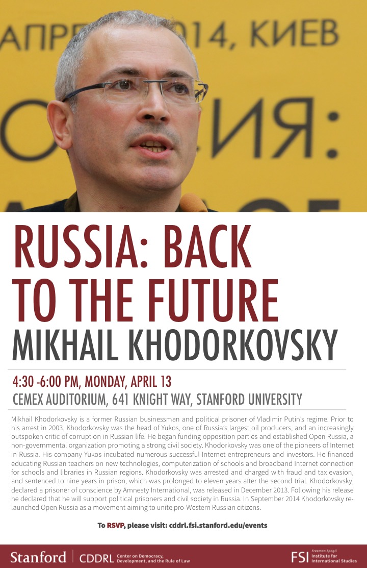 Khodorkovsky to speak at Stanford University